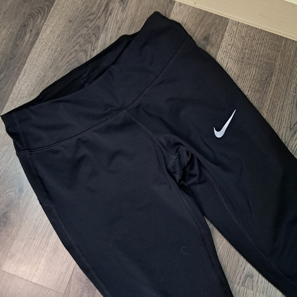 Nike Running Leggings Womens Size Small Dri-Fit Stretch Active Black - Picture 3 of 10